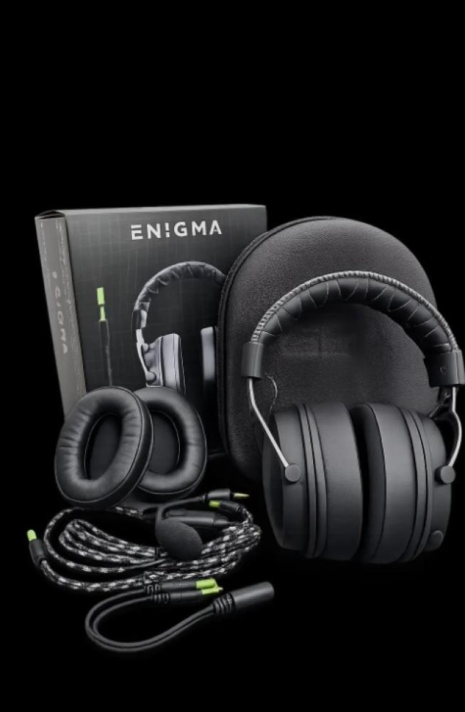 سماعه ENIGMA بنظام سوند بورد محيطي 7.1 مع اسفنجات طبيه مريحه للأذن وايضا اسفنجات احتياطيه مع عزل صوت