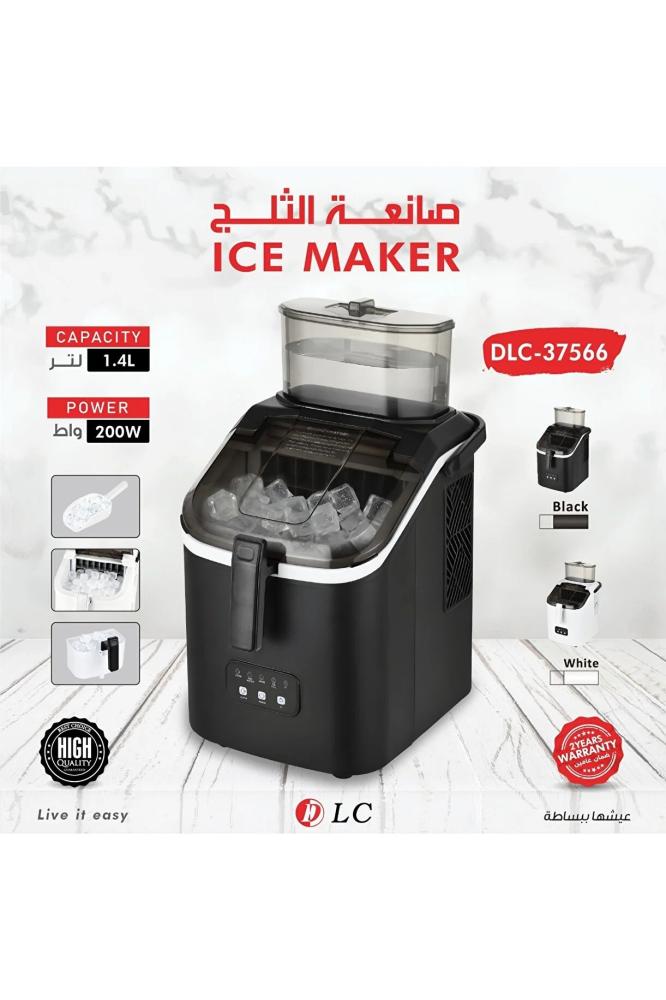 DLC آلة صنع الثلج المحمولة سعة 1.4 لتر، 9 مكعبات ثلج لكل دورة، 105 واط، تشمل ملعقة الثلج وسلة