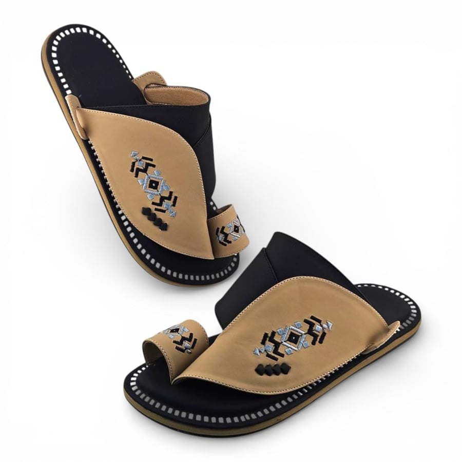 Al Fanoos Lumiere Walk Arabic Sandals for Men - Beige - Style 218