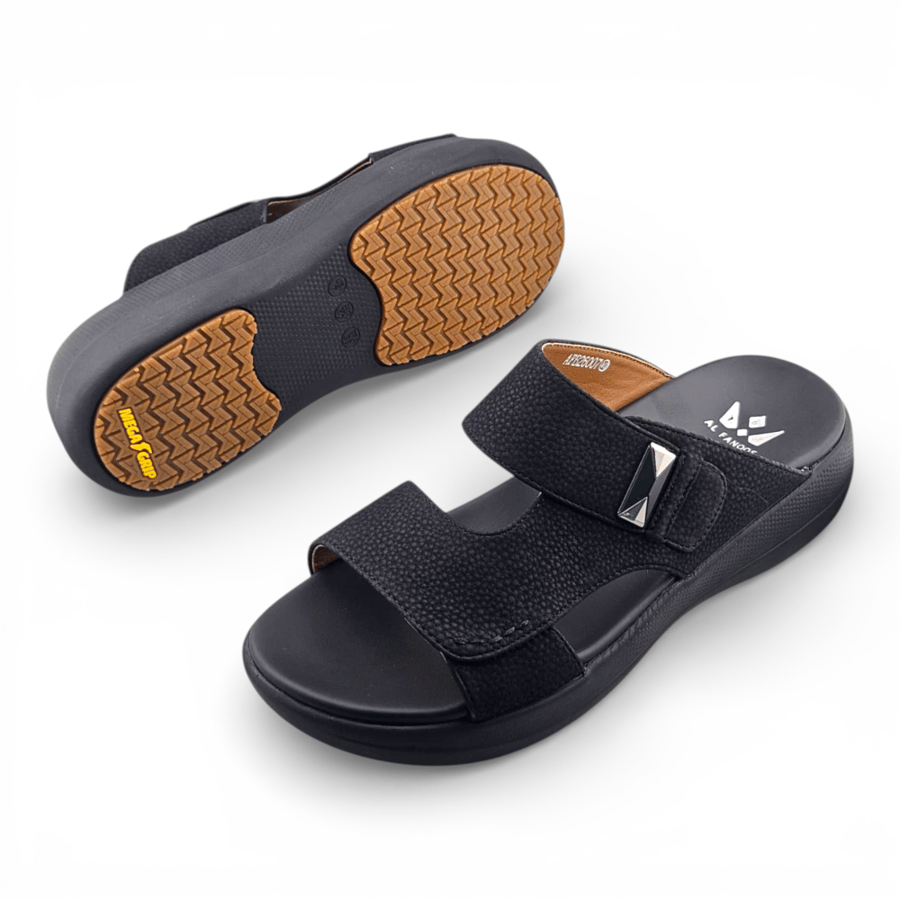 Al Fanoos Casa Al Noor Premium Sandals for Men - Black - Style AFB26007