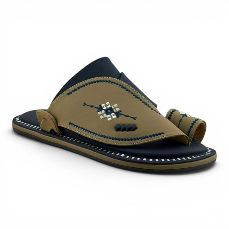 Al Fanoos Lumiere Walk Arabic Sandals for Men - Olive Green - Style 219