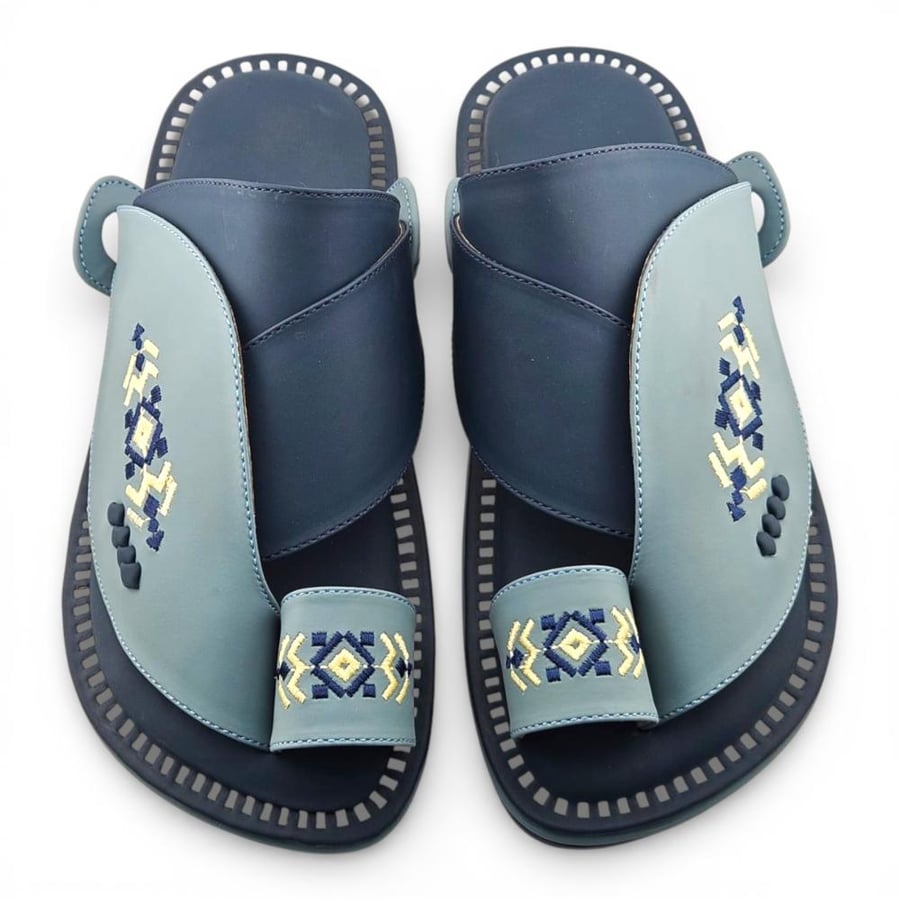 Al Fanoos Lumiere Walk Arabic Sandals for Men - Light Blue - Style 218