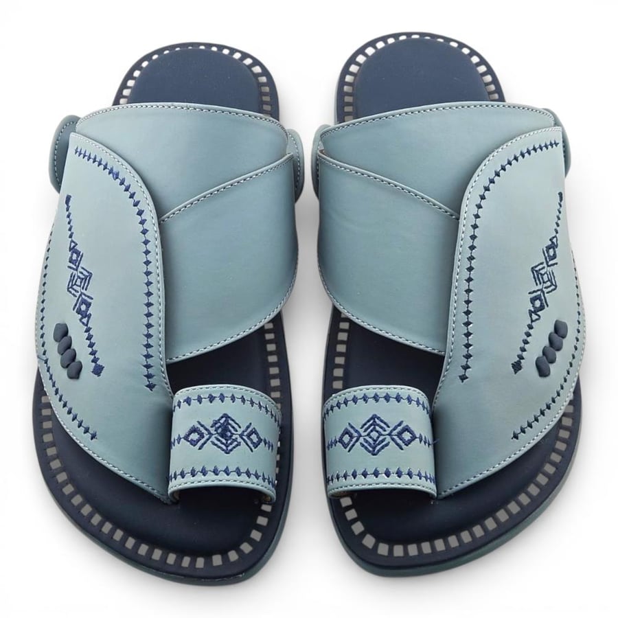 Al Fanoos Lumiere Walk Arabic Sandals for Men - Light Blue - Style 217