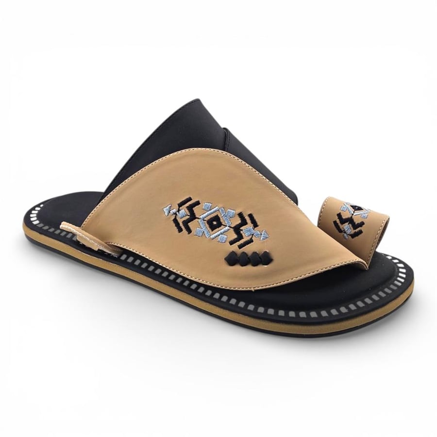 Al Fanoos Lumiere Walk Arabic Sandals for Men - Beige - Style 218