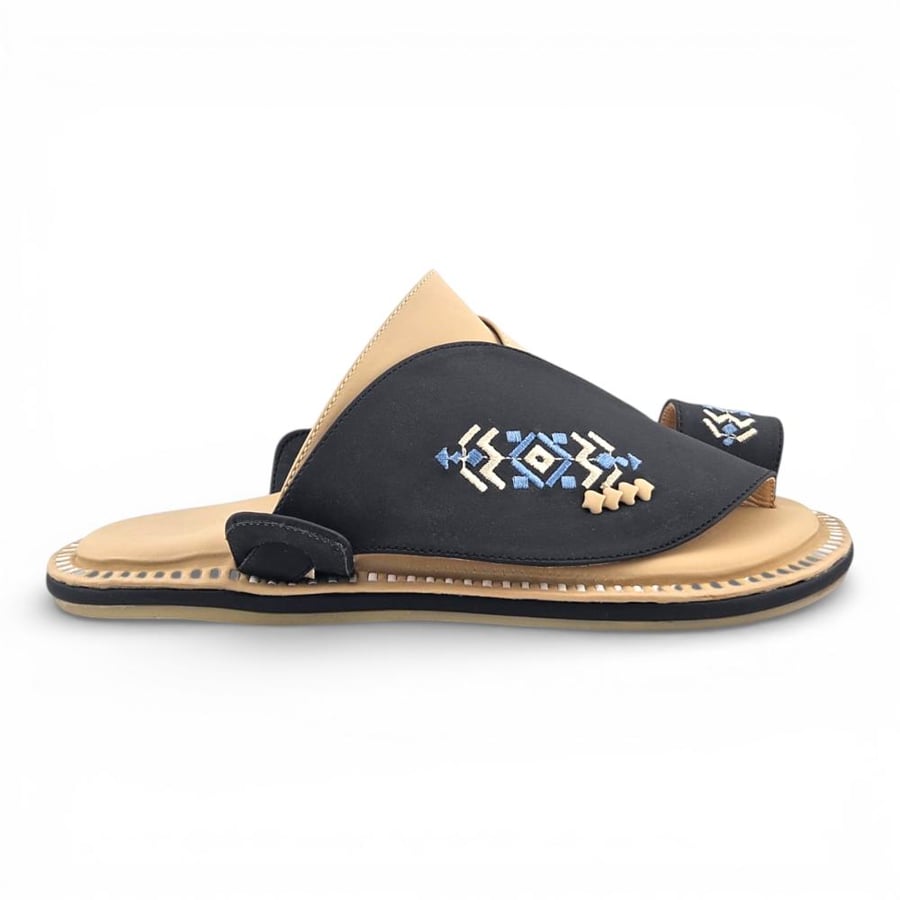 Al Fanoos Lumiere Walk Arabic Sandals for Men - Black - Style 218