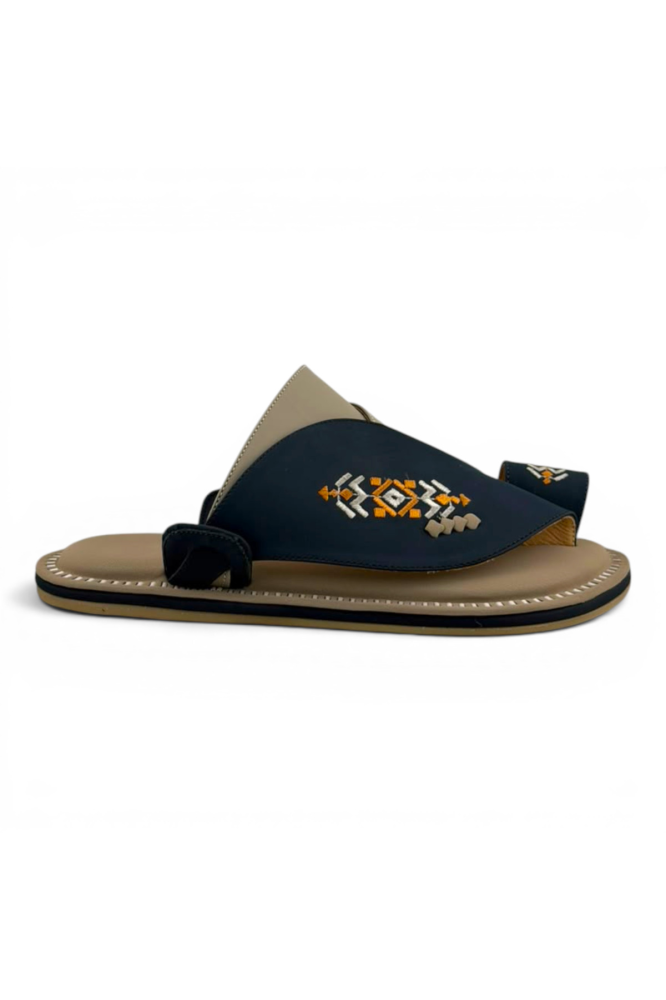 Al Fanoos Lumiere Walk Arabic Sandals for Men - Navy Blue No. 1 - Style 218