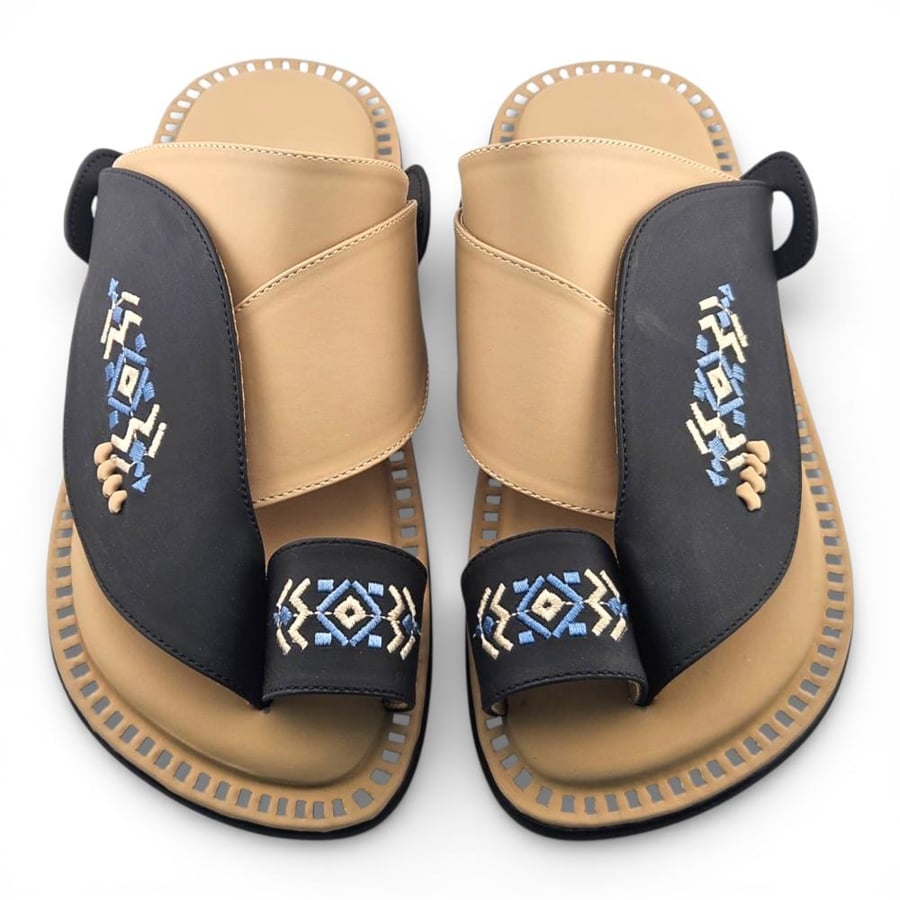 Al Fanoos Lumiere Walk Arabic Sandals for Men - Black - Style 218