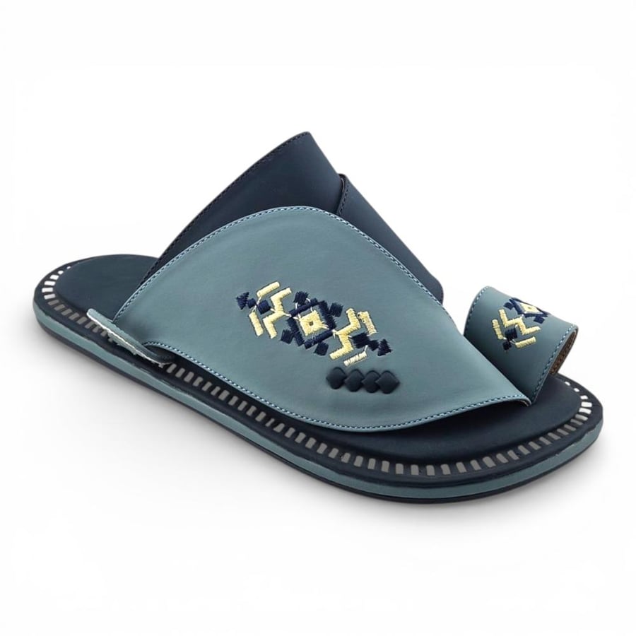 Al Fanoos Lumiere Walk Arabic Sandals for Men - Light Blue - Style 218