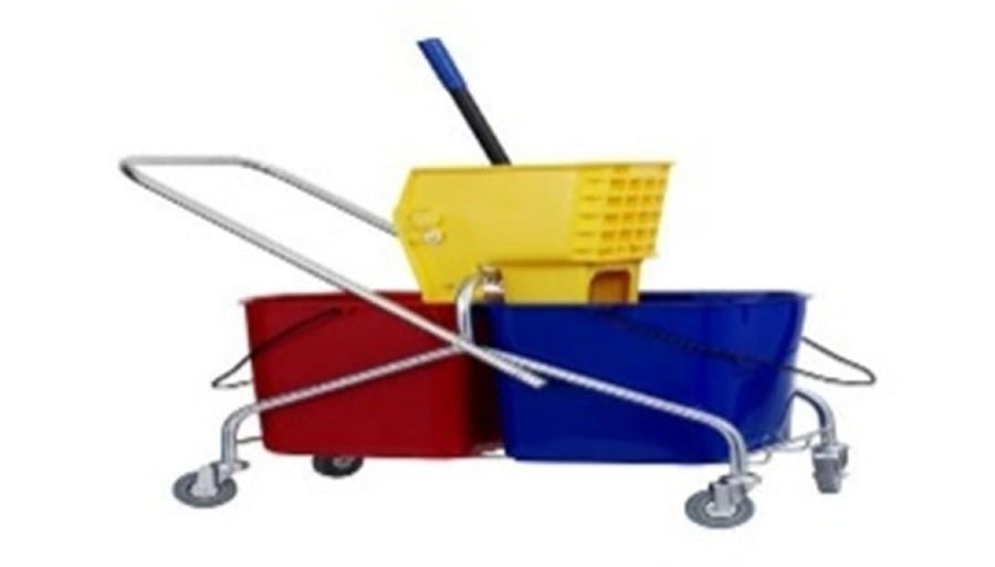60LTR DOUBLE BUCKET WITH WRINGER METAL FRAME
