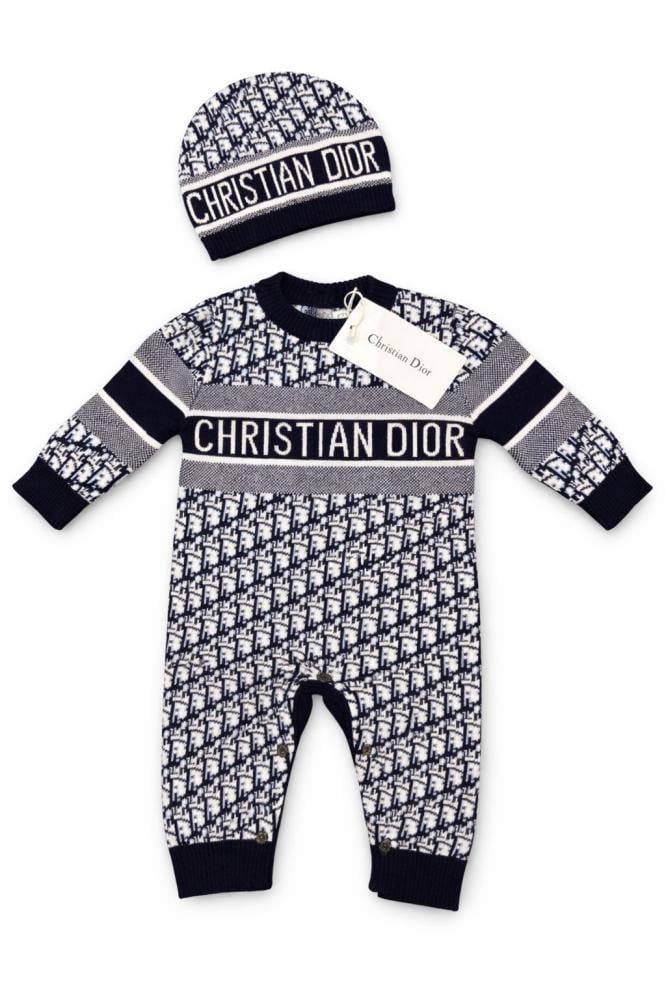 Dior Monogram Knit Baby Set