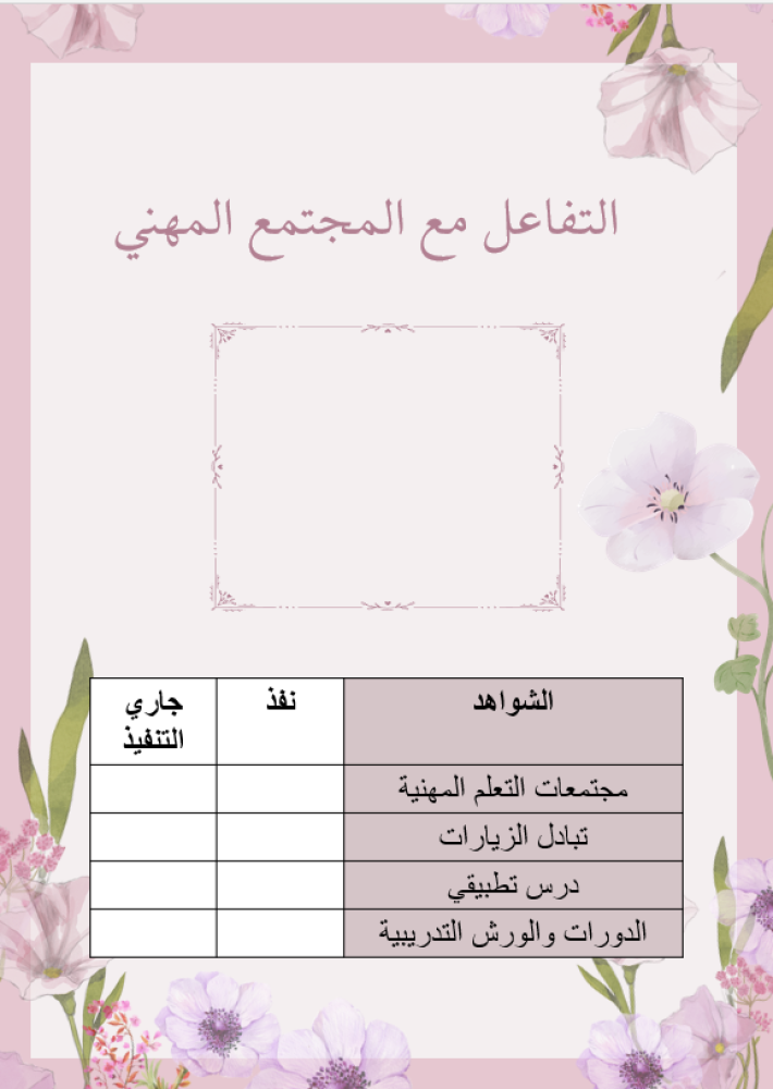 ملف شواهد الأداء الوظيفي - قابل للتعديل والطباعة