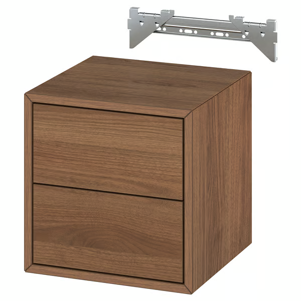 Modern wall cabinet with two practical wooden shelves