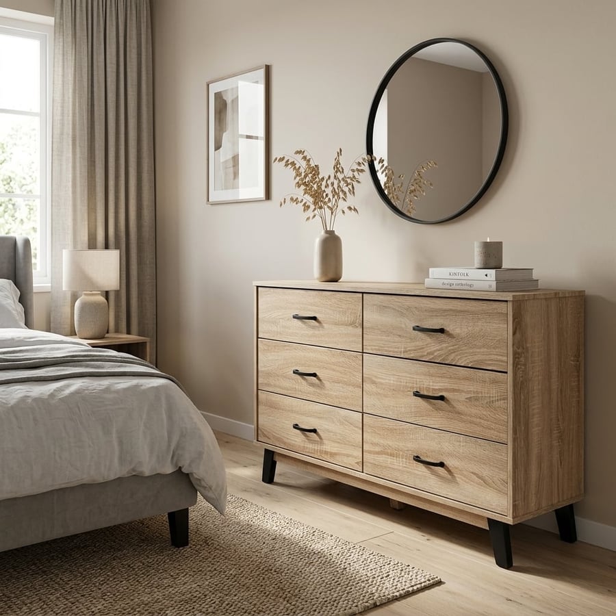 Wooden 6-drawer organizing cabinet