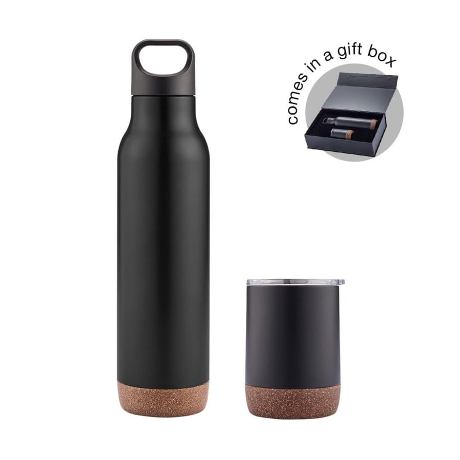 ALMELO - Hans Larsen Insulated Drinkware Set (Flask Capacity: 600ml. Tumbler Capacity: 180ml)
