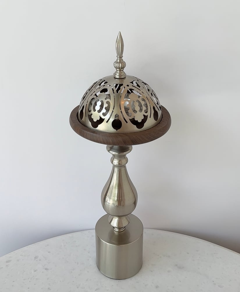 مبخرة نيكل مطفي مع خشبي
