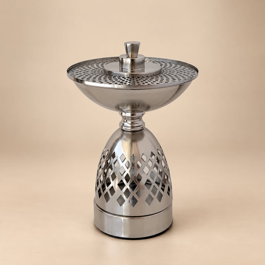 مبخرة نيكل مطفي مع غطاء