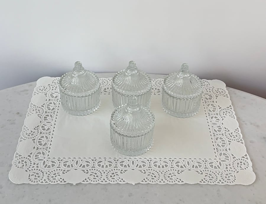 طقم سكرية زجاج 4 قطع