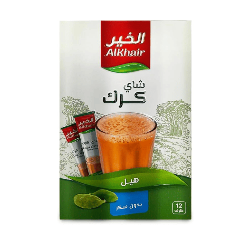 شاي الخير كرك بالهيل بدون سكر 15غم