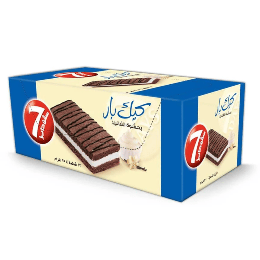 سفن دايز كيك بار بحشوة الفانيلا  12قطعه* 25غ