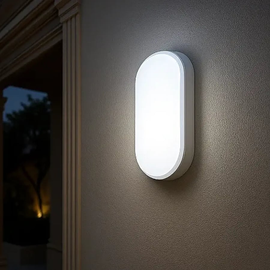 كشاف جداري بيضاوي أبيض 30 واط بإضاءة بيضاء LED | مؤسسة الخطوط الأربعة