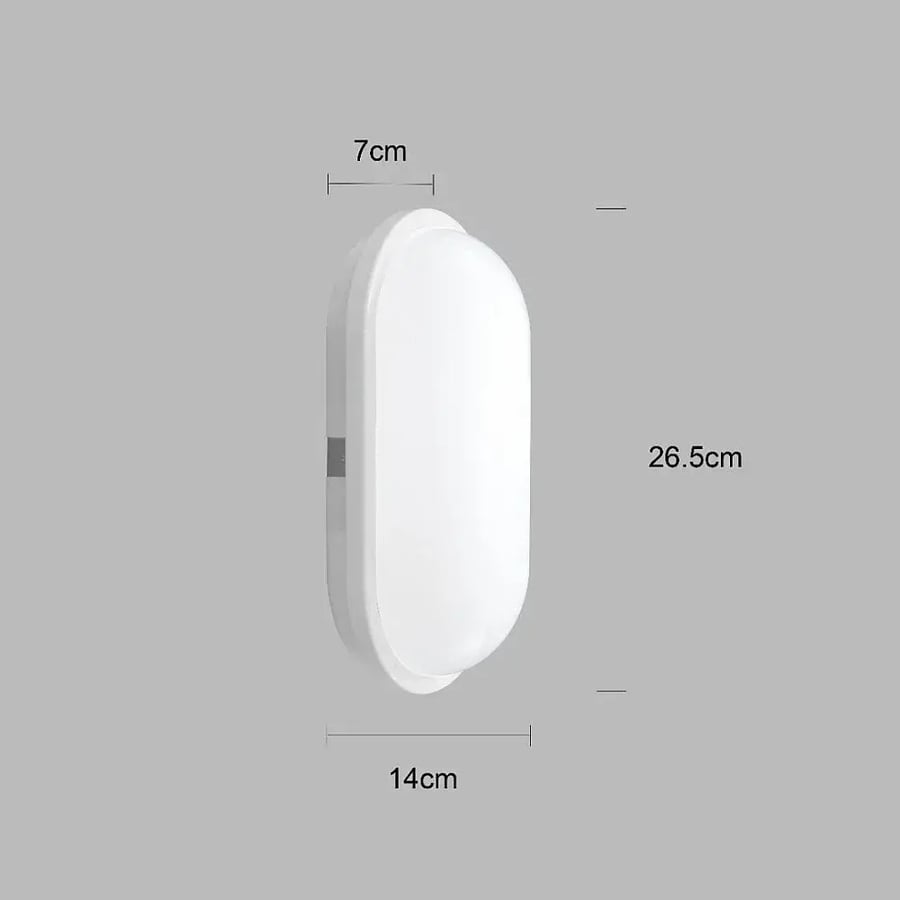 كشاف جداري بيضاوي LED 20 واط – أبيض أو أسود بثلاثة خيارات إضاءة | مؤسسة الخطوط الأربعة