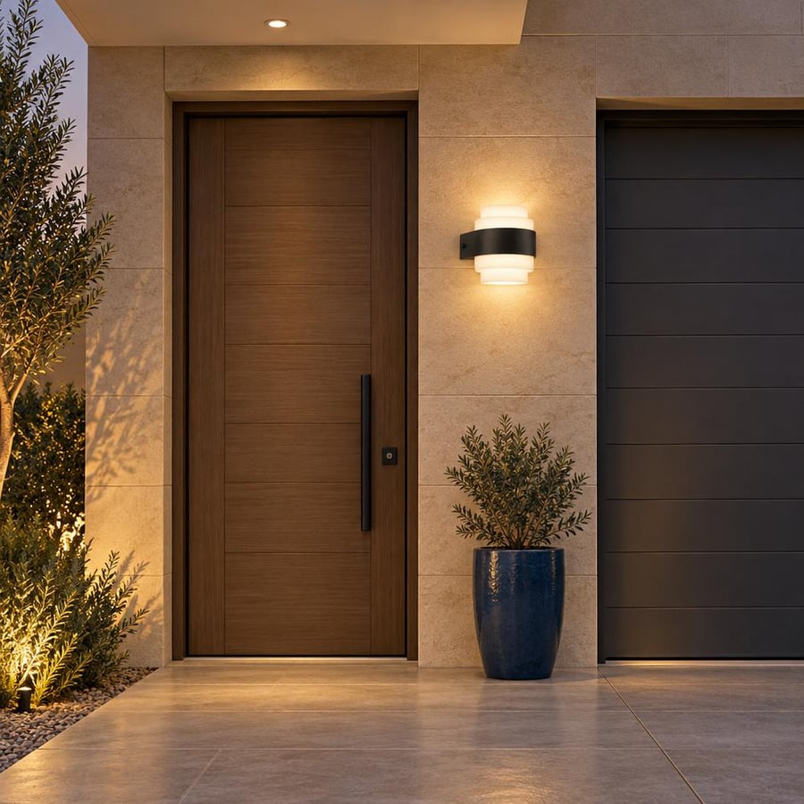 Black Outdoor LED Wall Light, 12W, Warm White 3000K – Four Lines Establishment