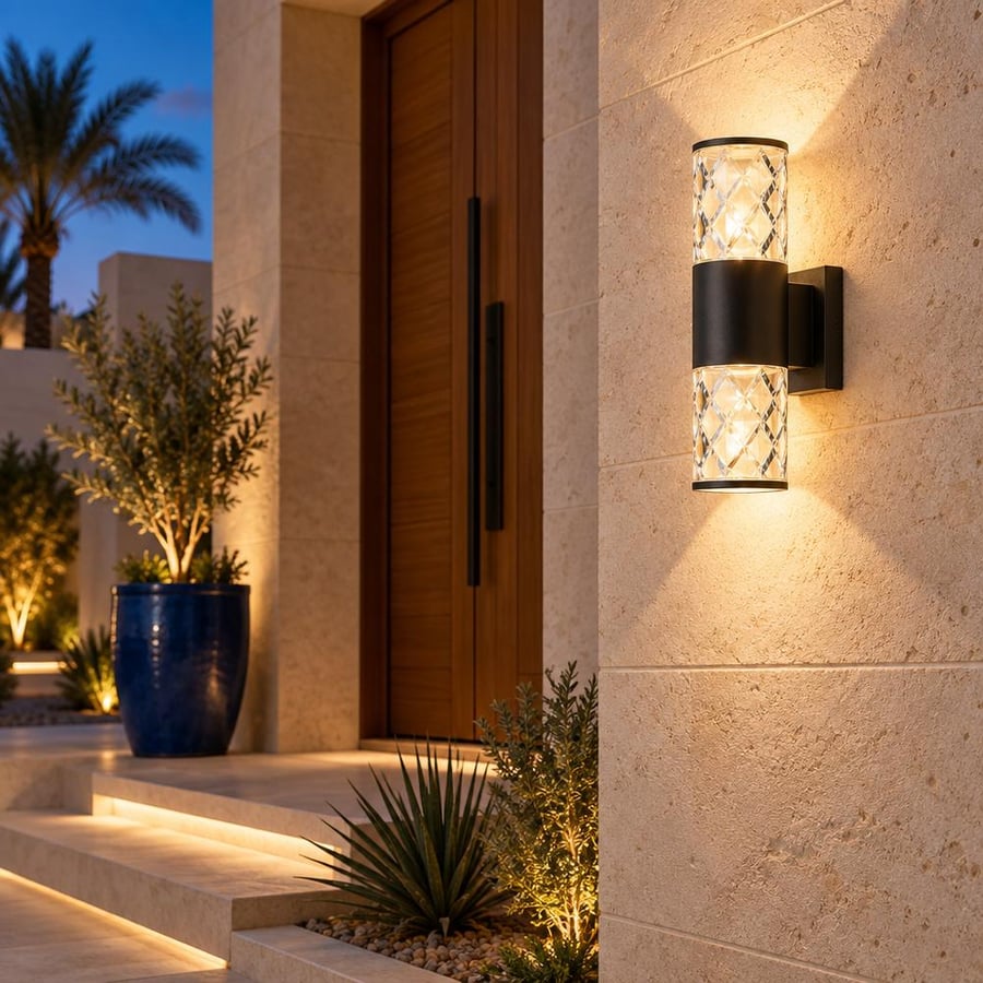 OD Black Double Outdoor 14W Gate Wall Light – Yellow Illumination | Four Lines Establishment
