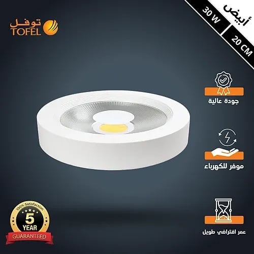 كشاف لطش COB لون الانارة ابيض 20 سم 30 واط توفل