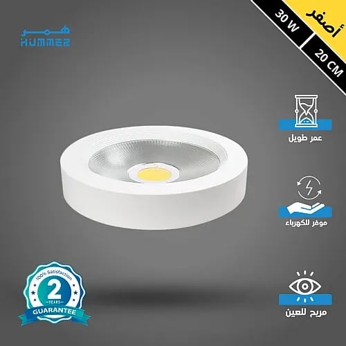 كشاف لطش COB عاكس شفاف 30 واط بمقاس تركيب 20 سم | مؤسسة الخطوط الأربعة