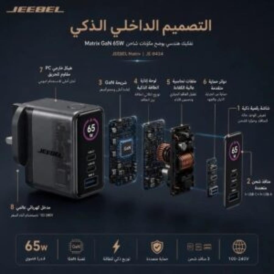 شاحن جداري سريع جيبيل 65 واط