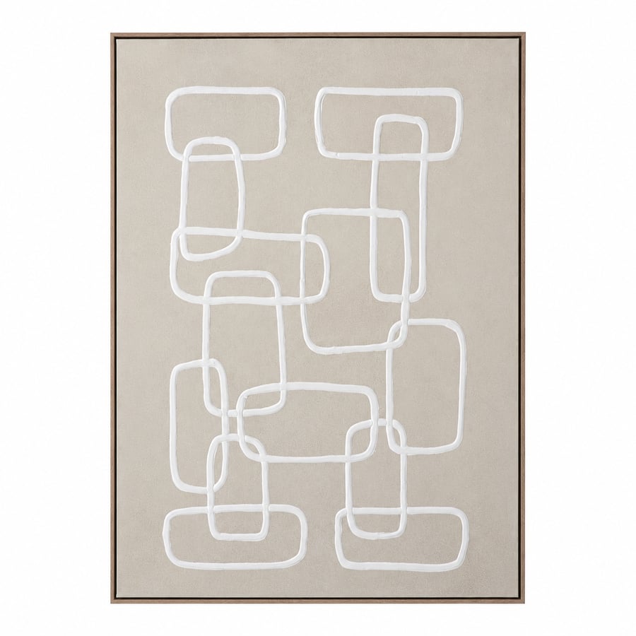 لوحة حائط بإطار بيج مقاس 100 × 150 سم