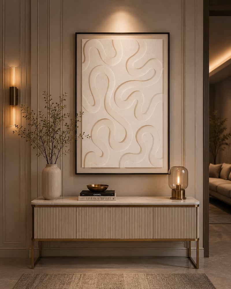 لوحة حائط مودرن بإطار أسود مقاس 120 × 80 سم