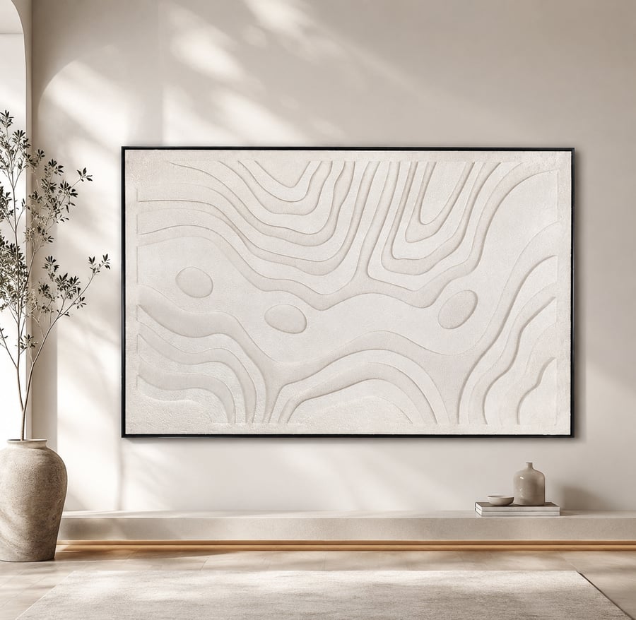 لوحة فنية كبيرة بإطار أسود مقاس 100 × 150 سم