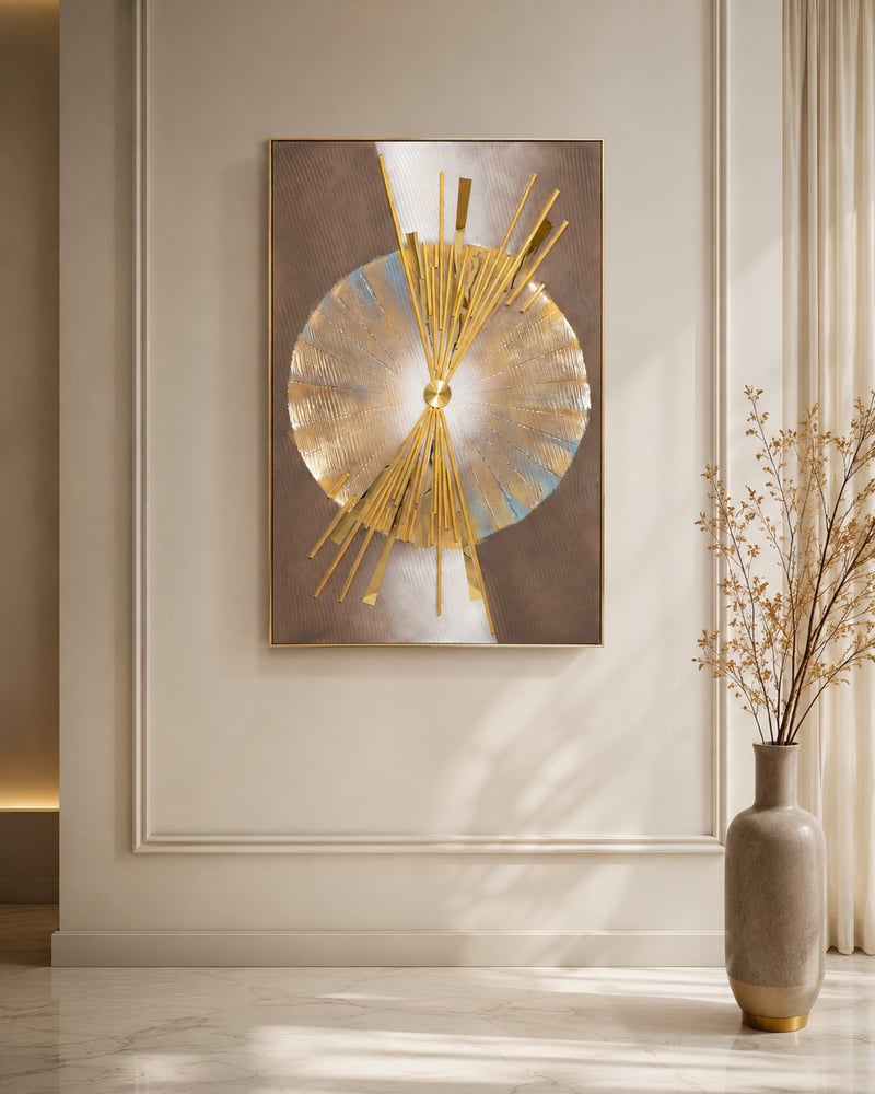 لوحة ديكور بإطار ذهبي مقاس 80 × 120 سم