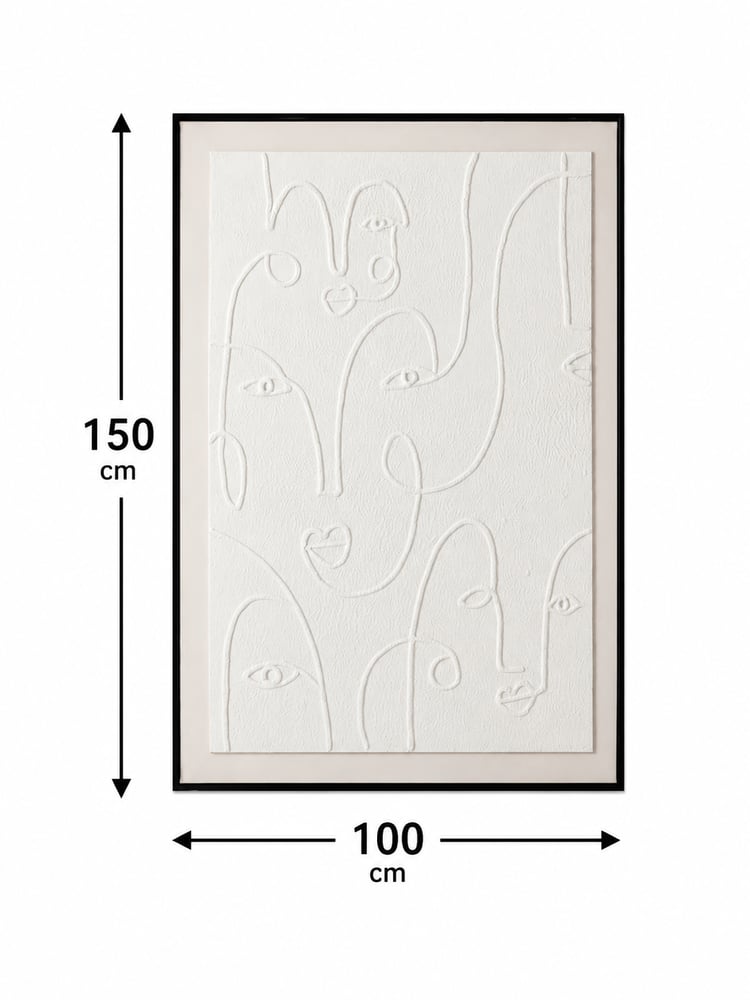 لوحة حائط مودرن بإطار أسود مقاس 100 × 150 سم