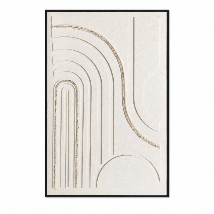 لوحة حائط عصرية بإطار أسود مقاس 100 × 150 سم
