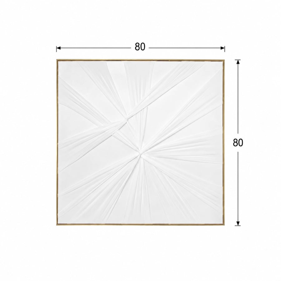 لوحة حائط مربعة بإطار ذهبي مقاس 80 × 80 سم