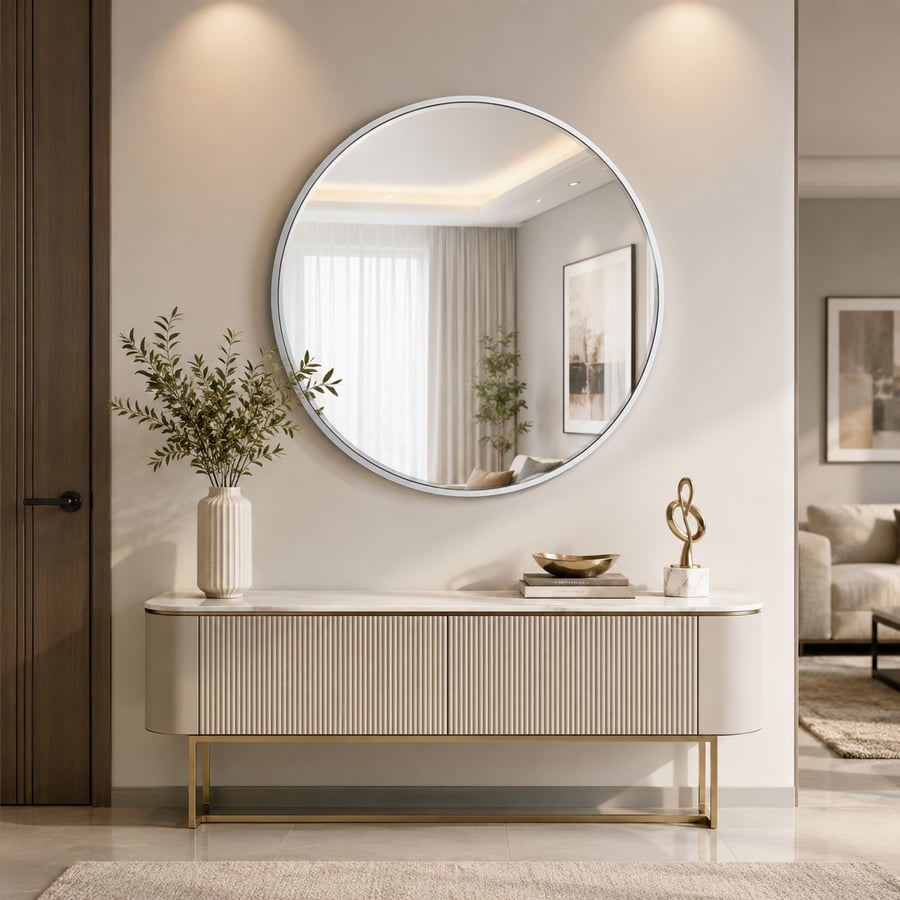 مراية ستاند بأطار فضىمقاس 70 × 70 سم