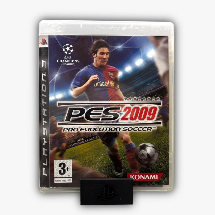 بيس 2009 تحمل صورة ليونيل ميسي دوري ابطال أوروبا بلايستيشن 3
