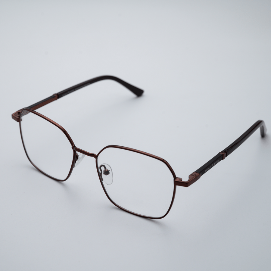 Paolo Rossi Brown Metal Eyeglasses