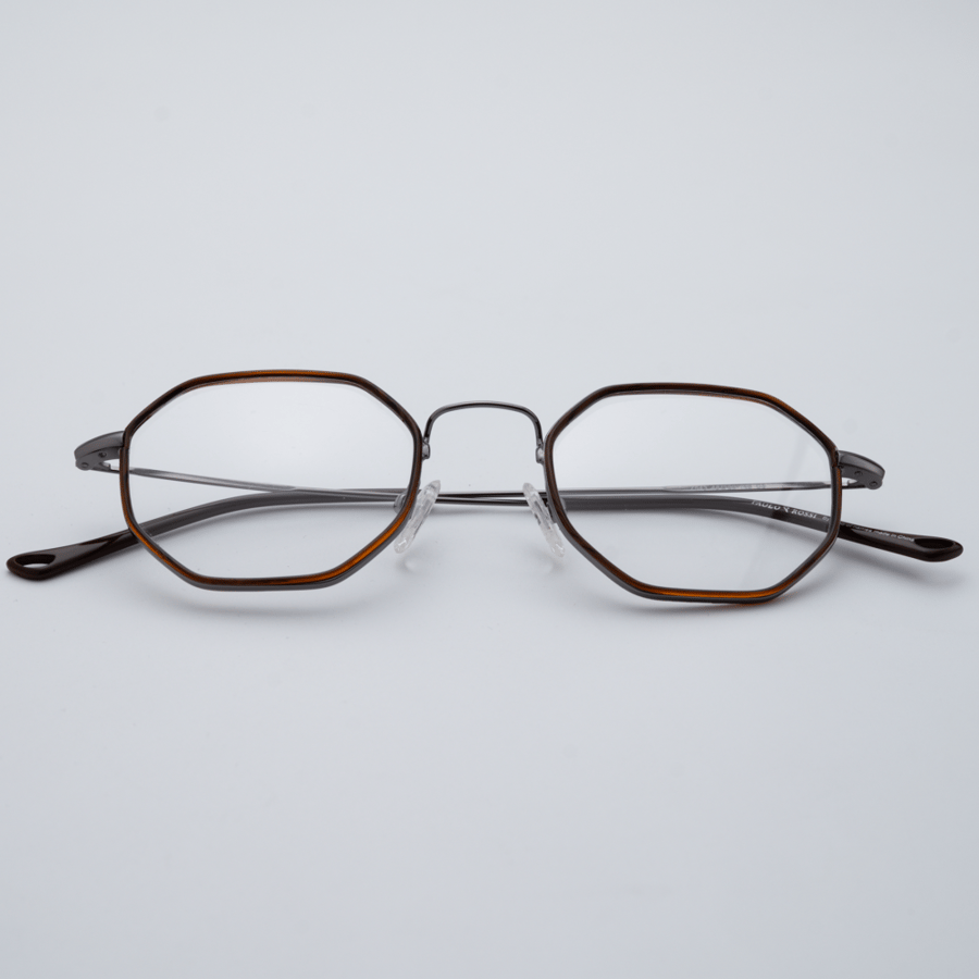 Paolo Rossi Brown Octagonal Eyeglasses