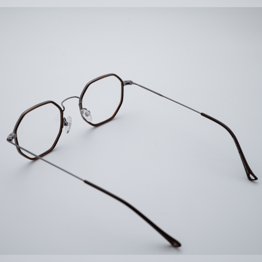 Paolo Rossi Brown Octagonal Eyeglasses