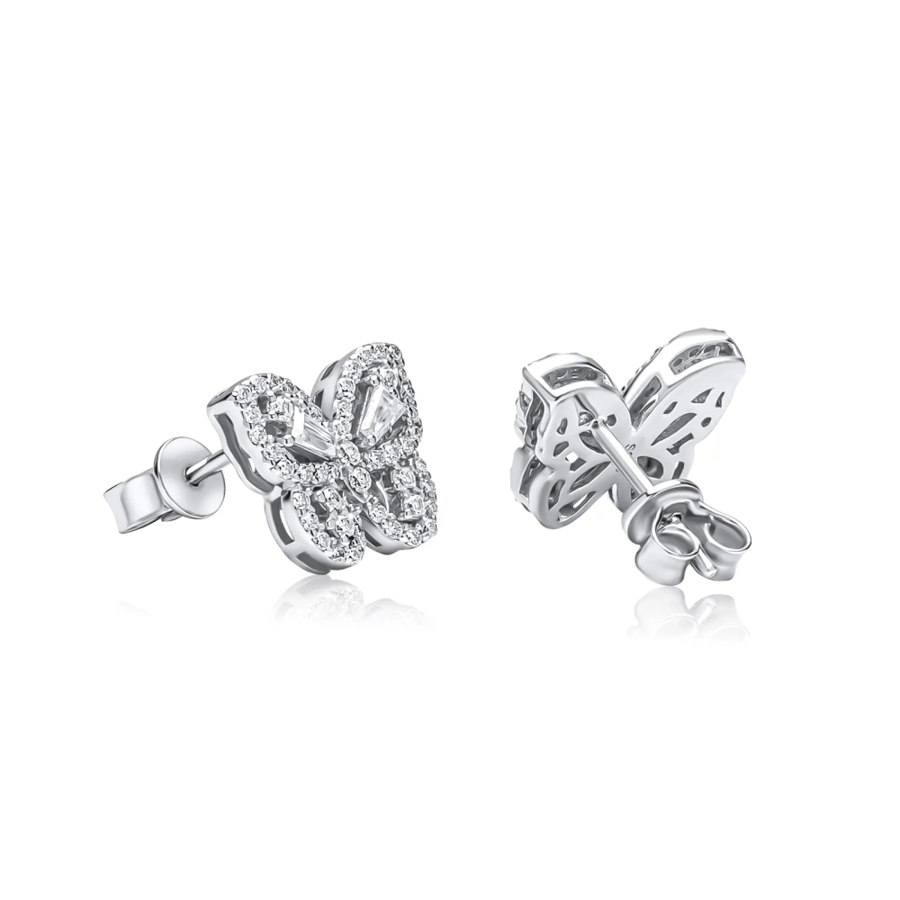 اقراط فضة butterfly