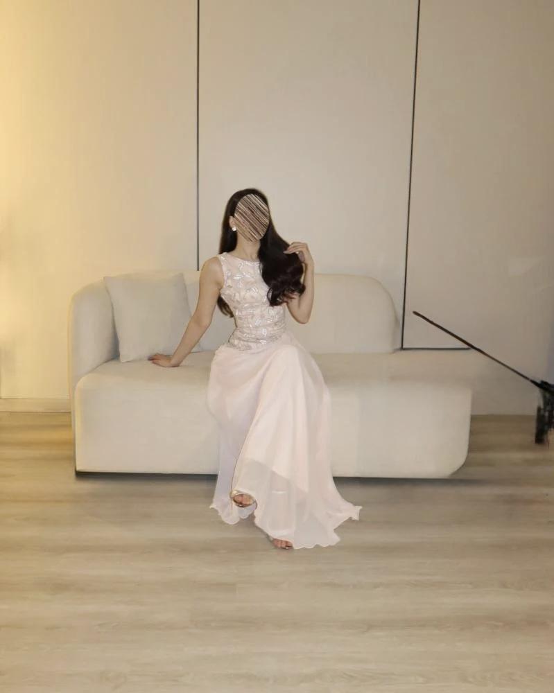 فستان سهره لحمي سكني فخم