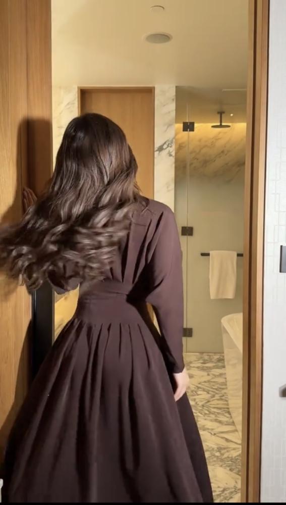 فستان بني انيق