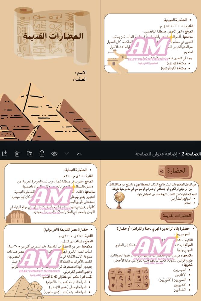 مطوية الحضارات القديمة أول متوسط