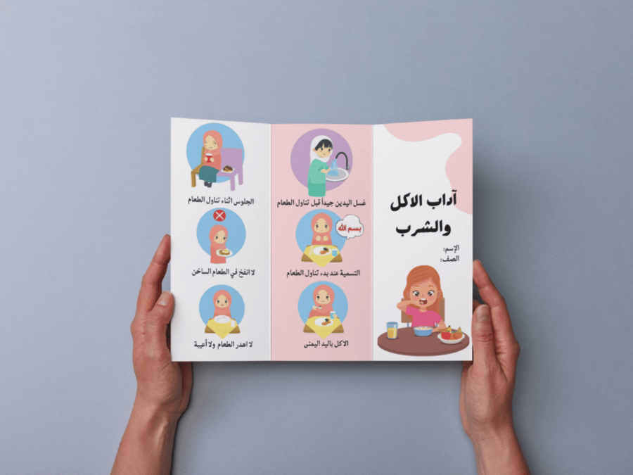 Booklet on manners of eating and drinking for second grade elementary