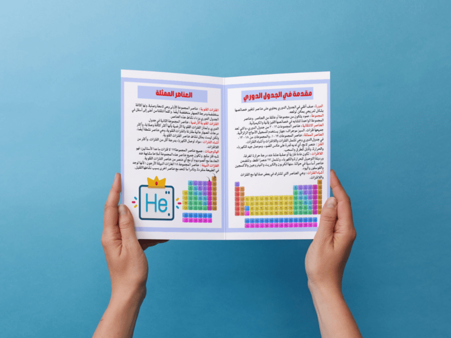 مطوية الجدول الدوري ثالث متوسط