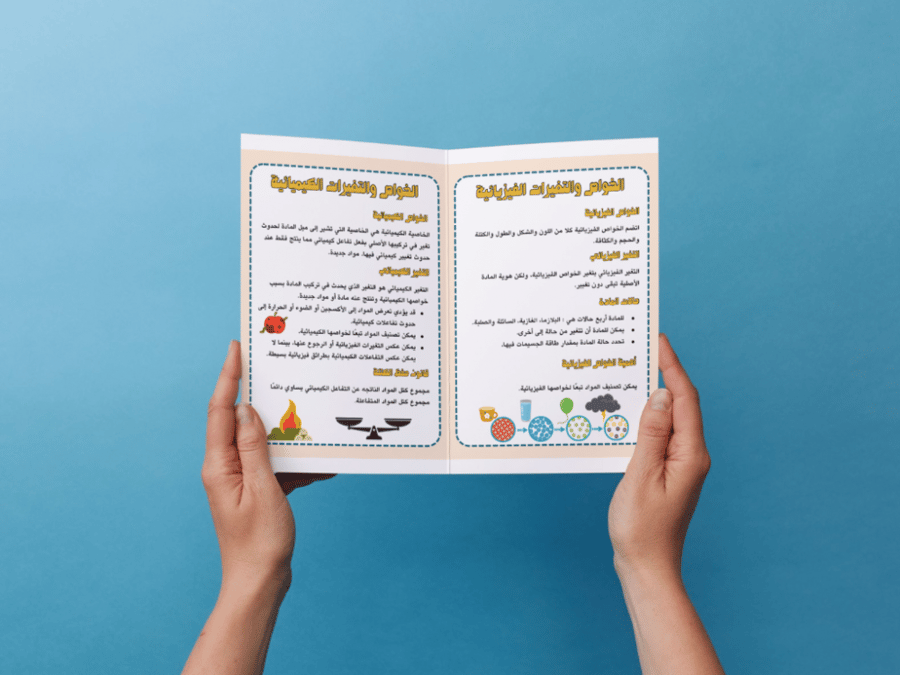 مطوية المادة وتغيراتها أول متوسط