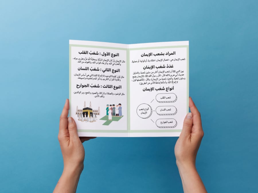 مطوية درس شعب الإيمان سادس ابتدائي